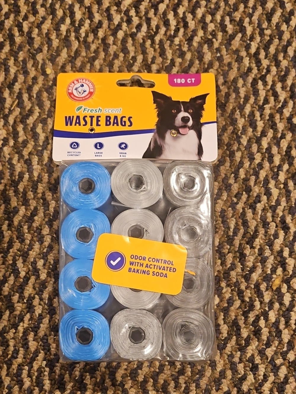 Waste Bags Rolls - Blue and Clear - 180 Count